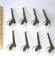 Set of 8 Antique Metal & Porcelain Casters