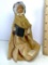 Handmade Vintage Folk Art Doll Made with Pecan & Clothes Pin