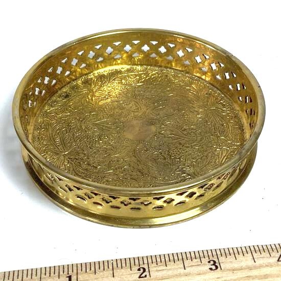 Vintage Brass Wine Bottle Coaster