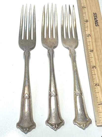 Lot of 3 Antique Sterling Silver Forks