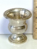 Vintage Weighted Sterling Silver Cigarette Urn w/ Rope Edge