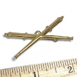 Vintage Gold Tone Crossed Cannons Pin