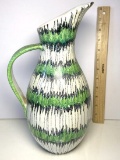 Pretty Multi-Colored Clay Ewer Made in Italy