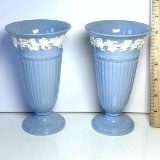 Pair of Wedgwood Queens ware Porcelain Vases