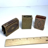 Lot of Vintage Wooden Match Cases