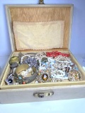 Vintage Jewelry Box FULL of Old Jewelry