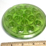 Vintage Vaseline Glass Flower Frog