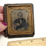 Antique Daguerreotype in Gutta Percha Frame