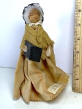 Handmade Vintage Folk Art Doll Made with Pecan & Clothes Pin