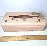 Mid-Century Pink Metal Tissue Holder by Ransburg - Is Mountable