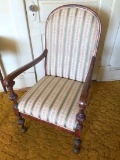 Beautiful Antique Parlor Chair with Ornately Carved Wood
