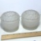 Pair of Vintage Frosted Glass Candle Holders