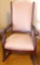 Nice Antique Wooden Rocking Chair with Upholstered Seat & Back