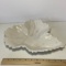 Large Vintage Pottery White Leaf Dish