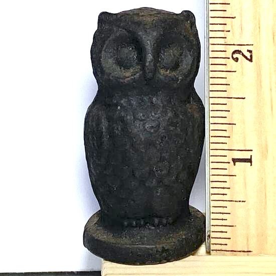 Vintage Small Heavy Cast Iron Owl Figurine