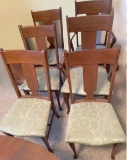 Set of 6 Antique Tiger Oak Dining Chairs