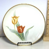 Beautiful Hand Painted Sango China Tulip Decorative Plate with Gilt Edge Made in Occupied Japan