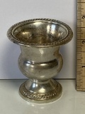 Vintage Weighted Sterling Silver Cigarette Urn with Rope Edge