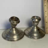 Pair of Vintage Weighted Sterling Silver Candlesticks