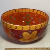 Large Colorful Bowl with Floral Design