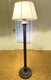 Beautiful Heavy Wood Vintage Floor Lamp with Shade - Works