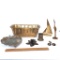 Brass Lot of Decorative Items, Planter, Sailboat, Key Plates, More