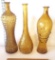 Lot of 3 Yellow / Amber Glass Vases