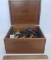 Meguiar’s Wood Shoe Shine Box Full Of Miscellaneous Key Chains and Other Items