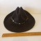 Sheplers Men’s Black Wool Cowboy Hat with Silver Tone Western Attachments