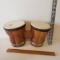 Wood Bongo Drums Made in Mexico