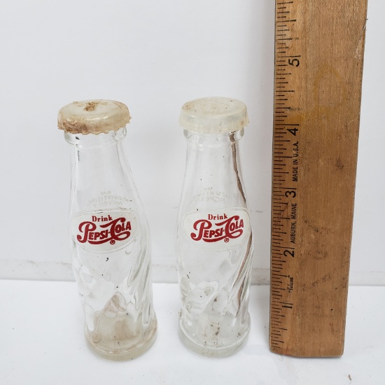 Vintage Pepsi Cola Glass Salt and Pepper Shakers