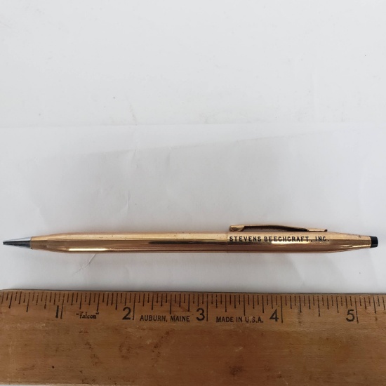 Cross 14k Gold Filled “Stevens Beechcraft Inc” Lead Pencil and Pentel Refill Lead
