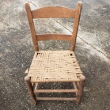 Antique Childs Split Oak Seat Chair