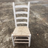 Vintage Wood Ladder Back, Woven Seat Chair