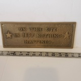 Vintage Brass Sign, 