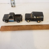 Lot of 2 Tootsie Toy Trucks, Bronco and Chevy Step Side