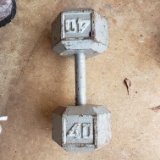 40 Lb. Solid Hex Dumbbell