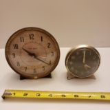 Lot of 2 Vintage Westclox Wind Up Alarm Clocks