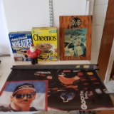 Nascar Lot, Clock, Dale Earnhardt Flag, Cereal Boxes and Santa