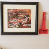 Autographed Wally Dallenbach Jr Picture and Mr. Good Wrench Ice Scraper