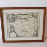 Independent Order of Odd Fellows Framed Certificate