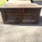 Antique Wood Tool Box with Removable Tray, Brass Screws and Corner Molds