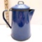 Vintage Blue Speckled Enamelware Coffee Pot