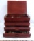 Dark Wood Jewelry Box Full of Assorted Costume Jewelry