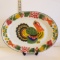 Vintage Painted Enamelware Turkey Platter