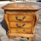 3 Drawer Oak Finish Nightstand 