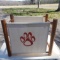 Vintage Clemson Tigers Paw Print Wood and Canvas Magazine Rack