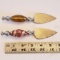 Lot of 2 Art Glass Cheese Knives and Spreaders