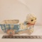 Vintage Ceramic Poodle with Wagon Planter