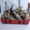 Vintage Plastic Coca Cola Crate filled with Variety of Bottles